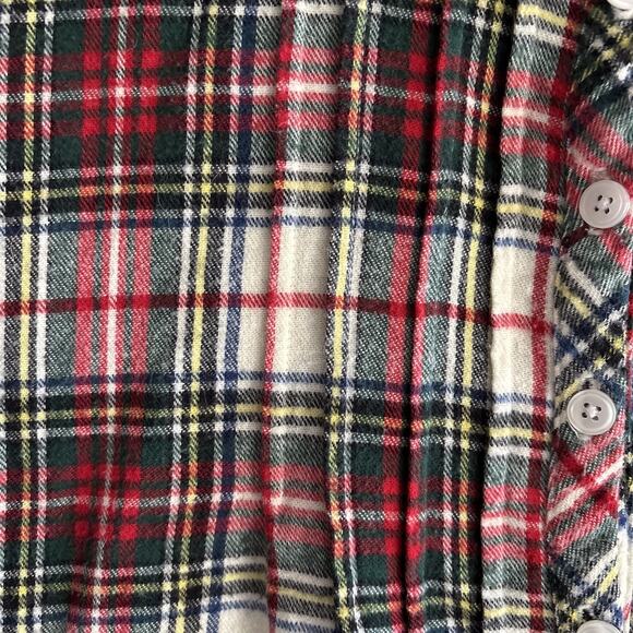 Vtg L.L. Bean Nightgown Medium Petite Plaid Pintuck Flannel Long Sleeve - Picture 4 of 9